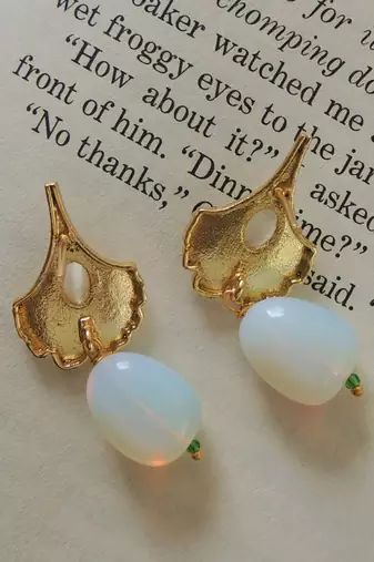 Trendy handmade gold plated studs
