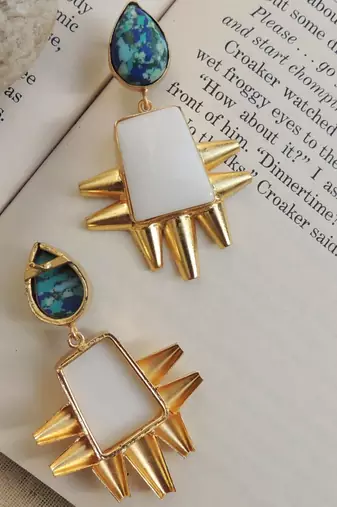 Handcrafted natural stone earrings
