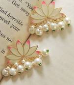 Delight lotus enamel pearl studs