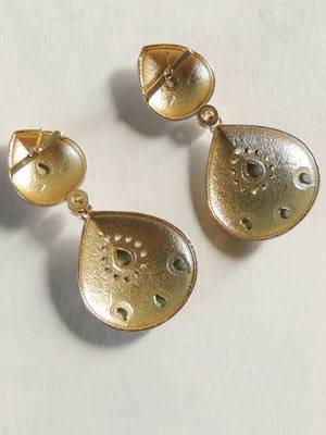 Double paan lotus meenakari earrings 3