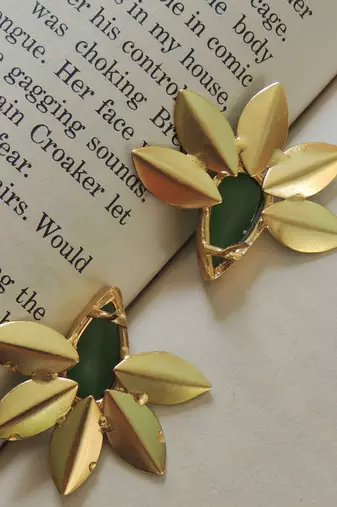 Hand-painted pastel green studs