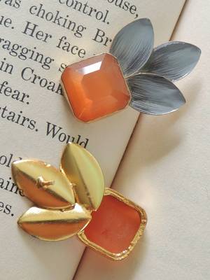 Hand-painted pastel grey studs 2