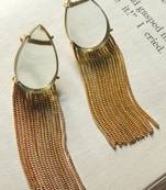 Western white transparent chain earring