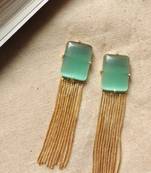 Mint octo gold chain earring