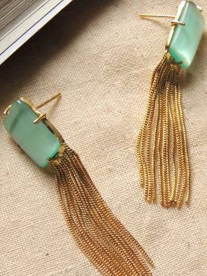 Mint octo gold chain earring 2