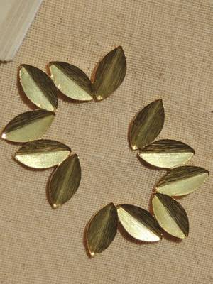 Plain gold plated leaf studs 2