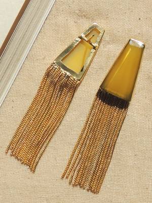 Western yellow chain earring 2