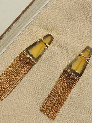 Western yellow chain earring 3