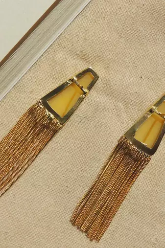 Western yellow chain earring