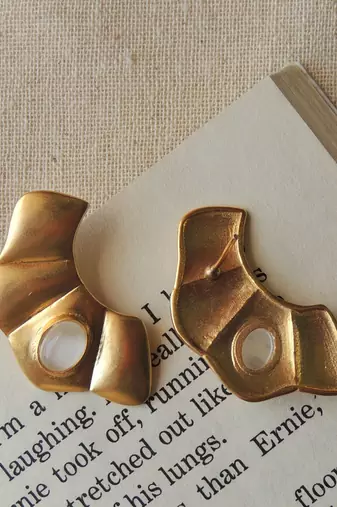 Western matte finish gold plated studs