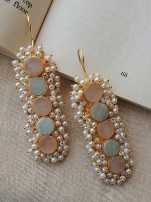 Indo-western pastel shades hook earring 1