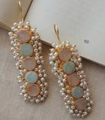 Indo-western pastel shades hook earring