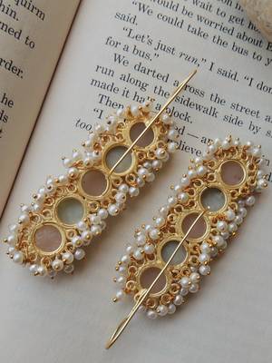 Indo-western pastel shades hook earring 2