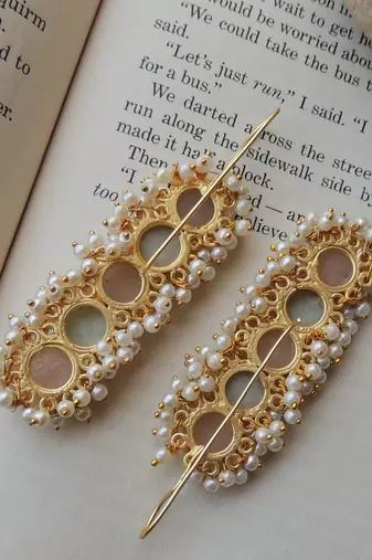 Indo-western pastel shades hook earring