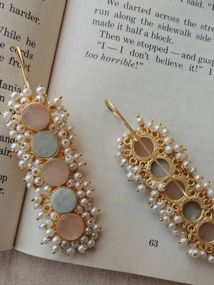 Indo-western pastel shades hook earring 3