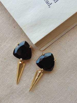 Classic black geometric statement studs 1