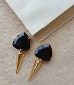 Classic black geometric statement studs