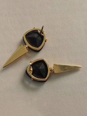 Classic black geometric statement studs 2