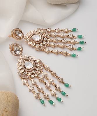 Mint polki dangler earrings 2