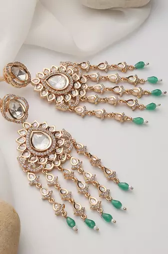 Mint polki dangler earrings