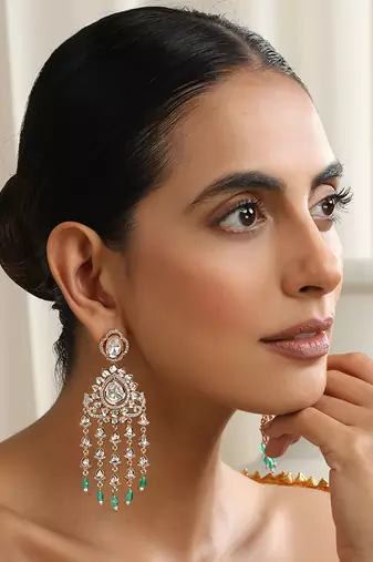 Mint polki dangler earrings