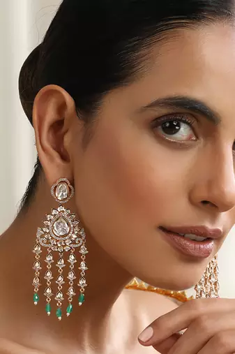 Mint polki dangler earrings