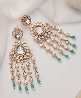 Mint polki dangler earrings 5