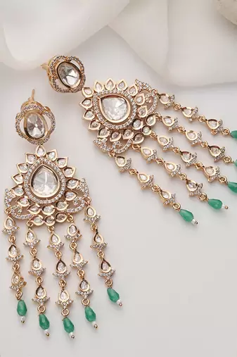 Mint polki dangler earrings