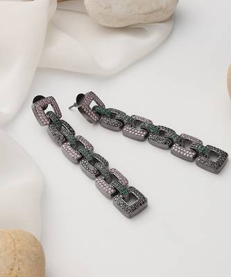 Multicolour zirconia dangler earrings 1