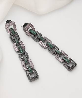 Multicolour zirconia dangler earrings 2