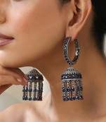 Blue zirconia jhumka earrings