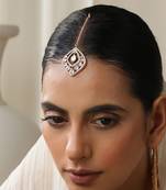 Rose gold polki maang tikka