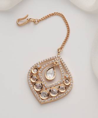Rose gold polki maang tikka 3