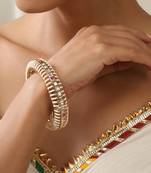 Red rose gold polki kada