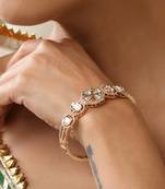 Green rose gold polki bracelet