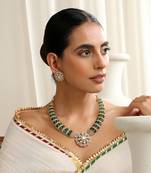 Green polki hasli necklace set