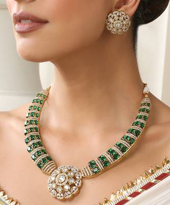 Green polki hasli necklace set 5