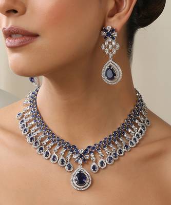 Blue zirconia necklace set 1