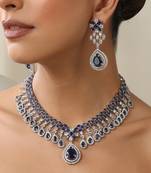 Blue zirconia necklace set