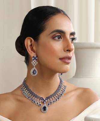 Blue zirconia necklace set 3