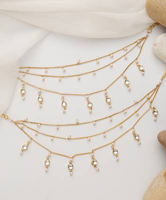 Gold pearl anklets 2