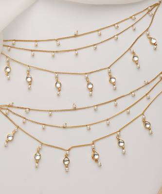 Gold pearl anklets 3