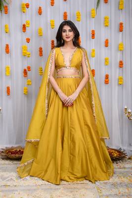 Mustard Silk Lehenga 1