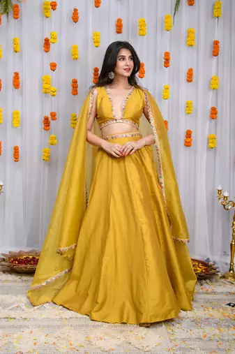 Mustard Silk Lehenga