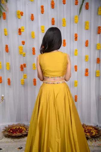 Mustard Silk Lehenga