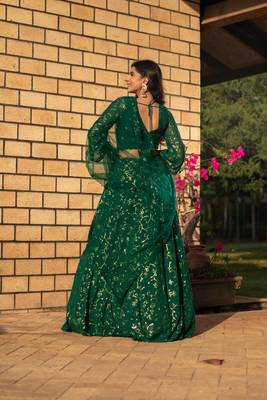 Rama Green All Over Work Lehenga 3