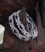 Indian style cubic zirconia beaded bangle set bridal jewelry blue sapphire American diamond bangle