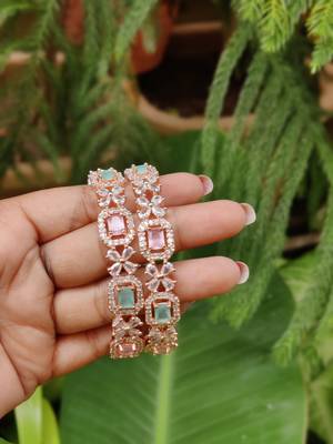American diamond beaded bangle set bridal ad bangle multicolor bangle set zircon multicolor bangle set 1