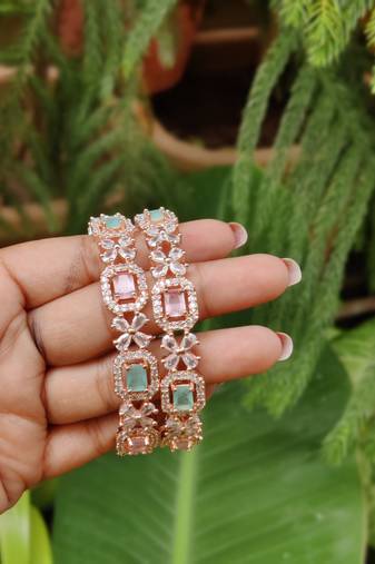 American diamond beaded bangle set bridal ad bangle multicolor bangle set zircon multicolor bangle set