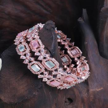 American diamond beaded bangle set bridal ad bangle multicolor bangle set zircon multicolor bangle set 2